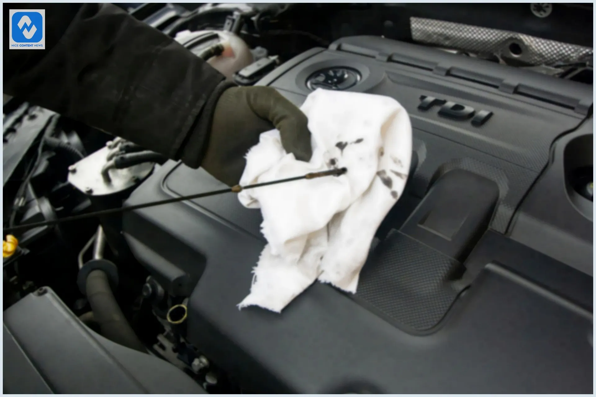 Mecânico trocando o óleo de motor de um carro