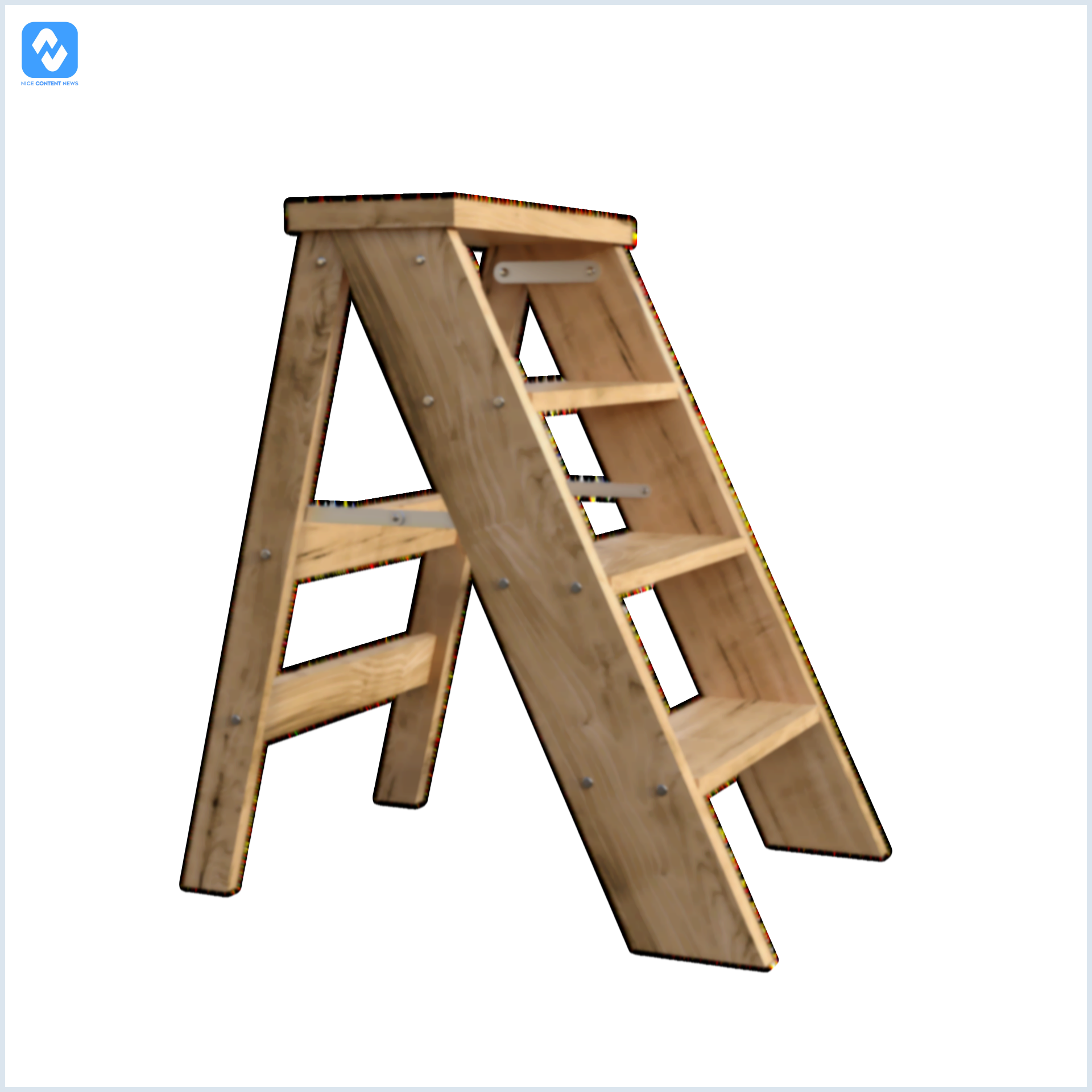 Escada portátil de madeira