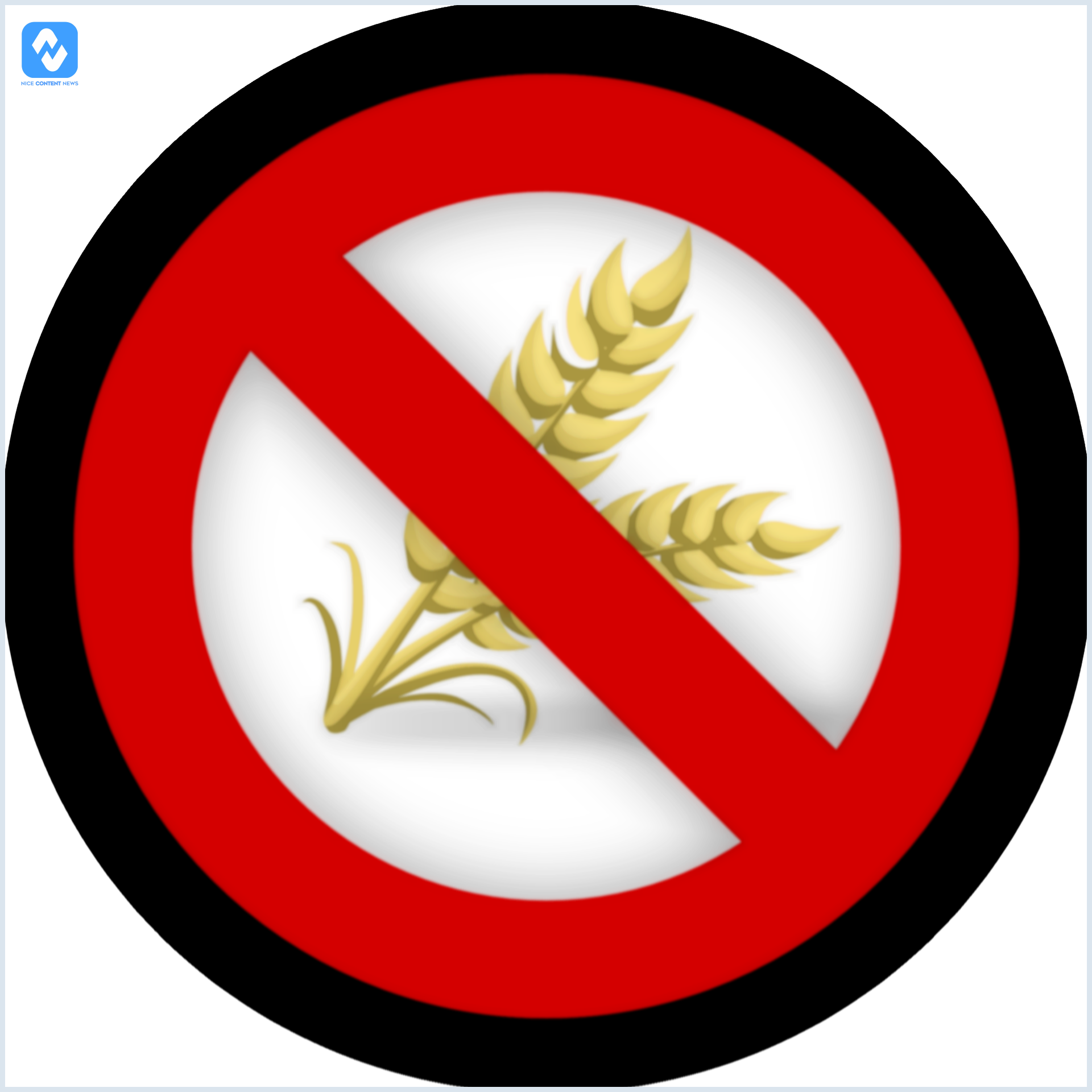 Desenho de um trigo com um sinal de proibido